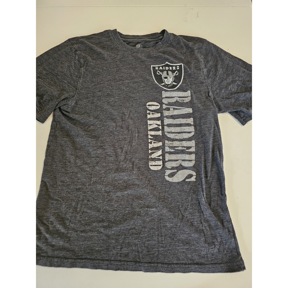 Oakland Raiders NFL Boys XL 18-20 Gray Heather Graphic T-Shirt Football